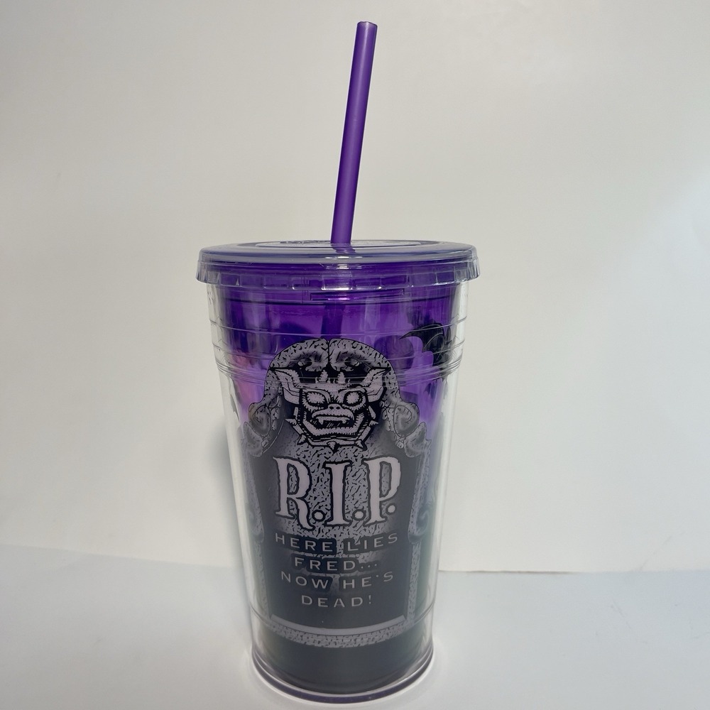 Cool Gear Purple RIP 2011 Double Wall Insulated Chiller Tumbler Straw 18 oz